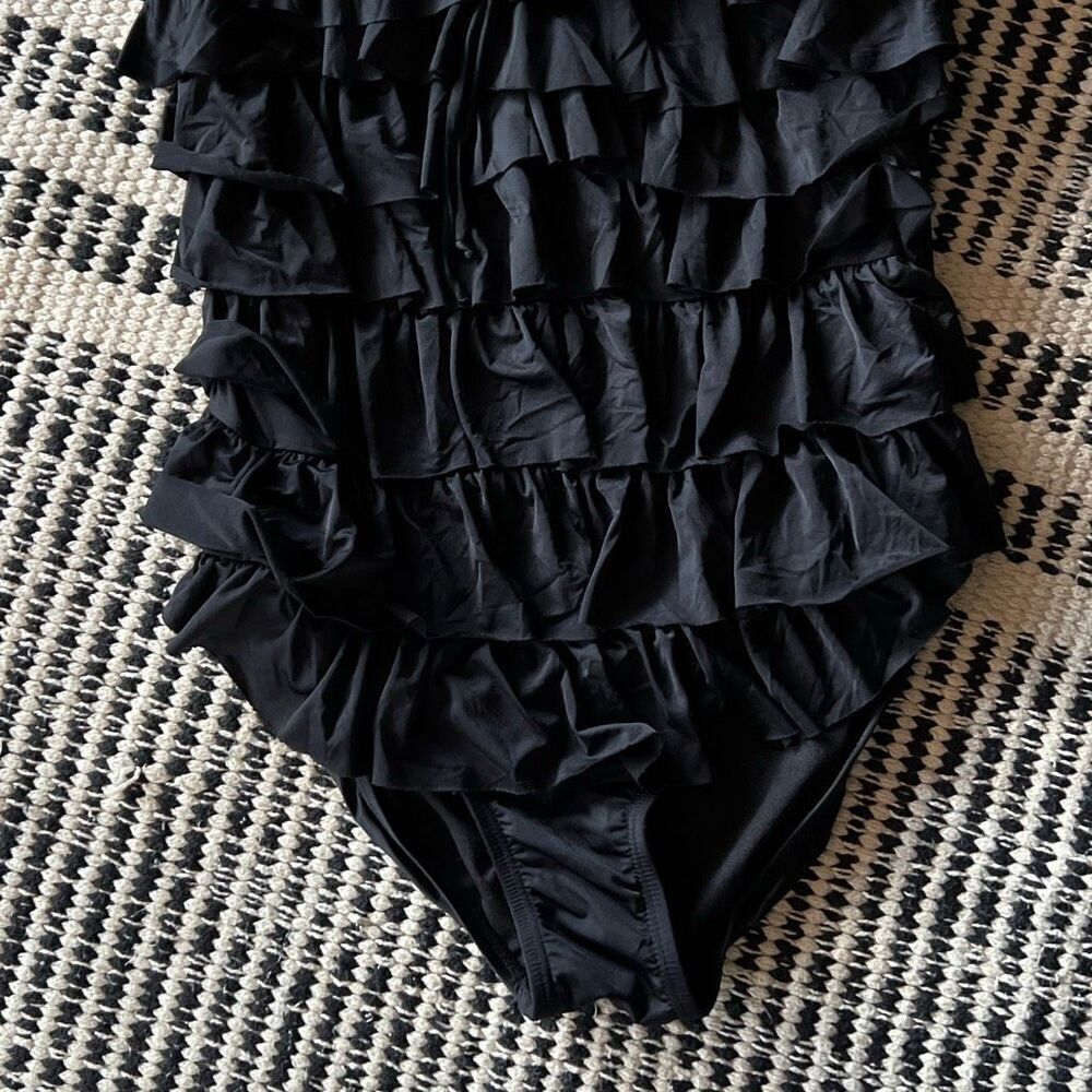 Xhilaration Size Small Black Strapless one piece swim suit - Picture 2 of 5